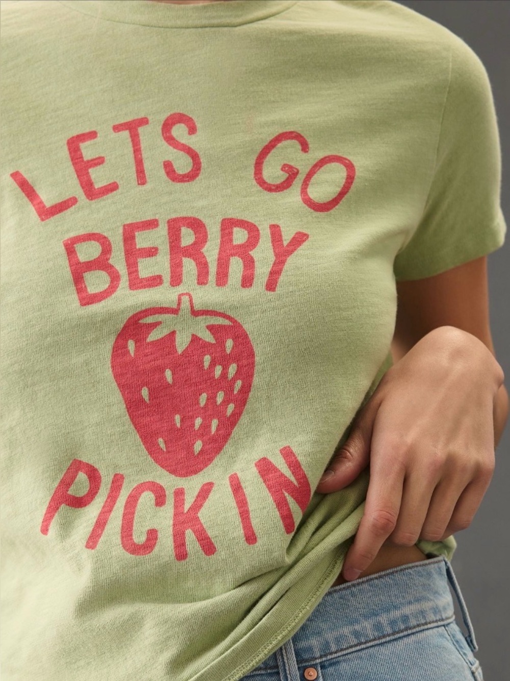 MOTHER Lil’ Sinful Lets Go Berry Pickin’ Tee, XS